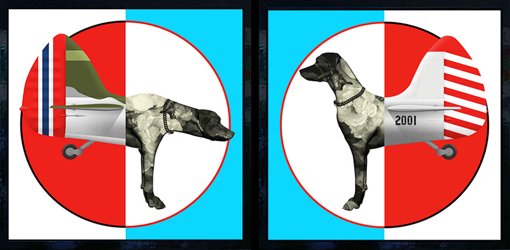 Mind the Dogs Tail 1 and 2 (a pair of framed prints)