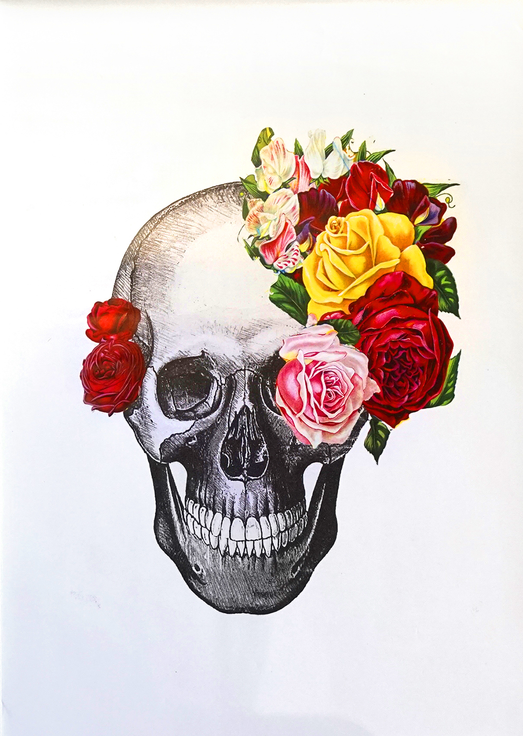 Skull with Flowers