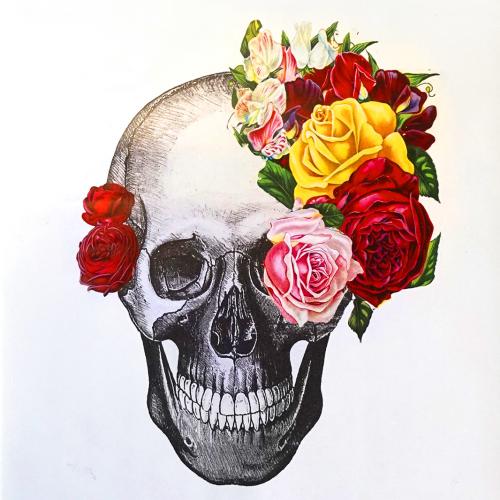 Skull with Flowers